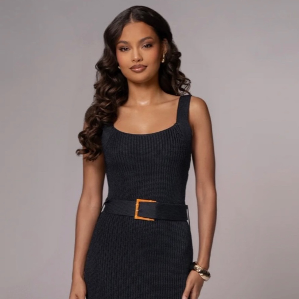 JLuxLabel Black Moonrise Ribbed Maxi dress